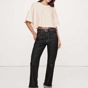 NWT Banana Republic oversized vintage cotton cropped  Short Sleeve Tee L Large